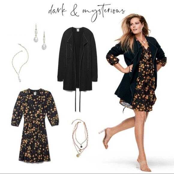 Cabi # 5945 Size XS Black Floral Debut Dress in Fiesta Floral - Picture 1 of 8